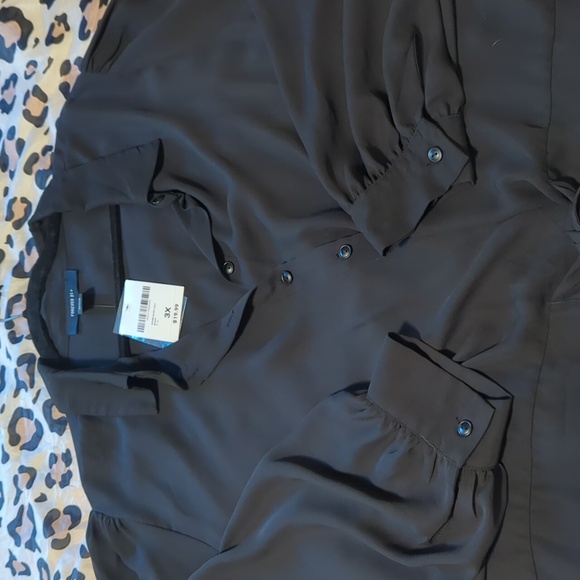 Forever 21+ Black Chiffon Blouse 3x - Picture 4 of 5